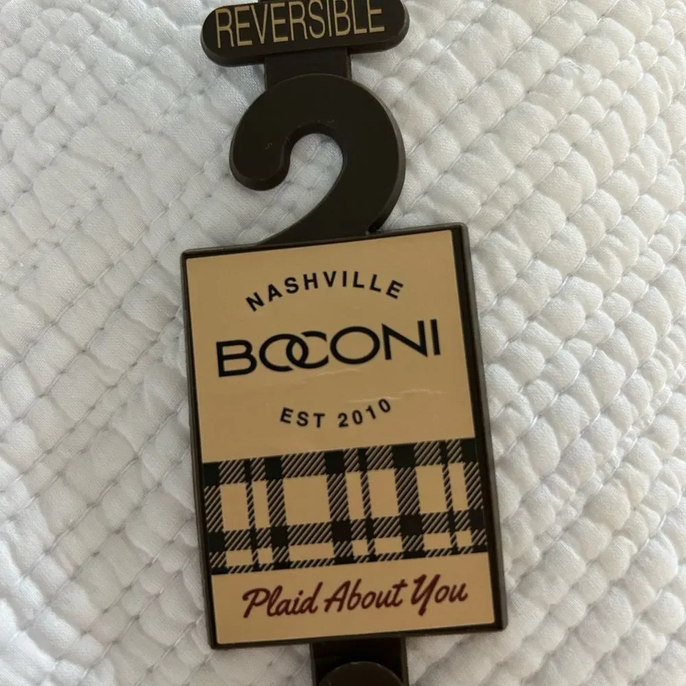 NEW Boconi Reversible Leather Belt in Black Brown Mens Size 38